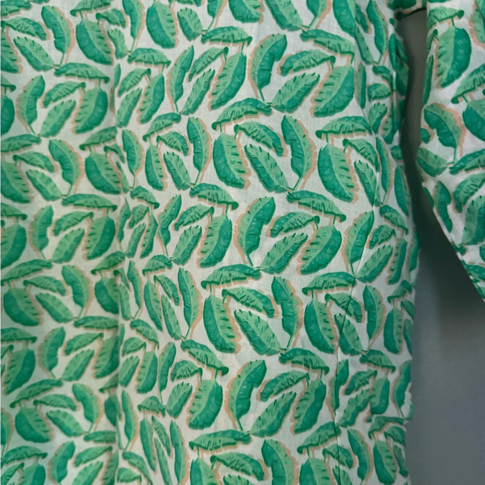 NWT Charleston Shoe Company green leaves cotton tunic shirt - Picture 3 of 9